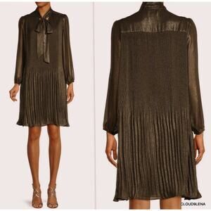 NANETTE LEPORE Metallic Shimmer Bow Tie Dress - Size 8